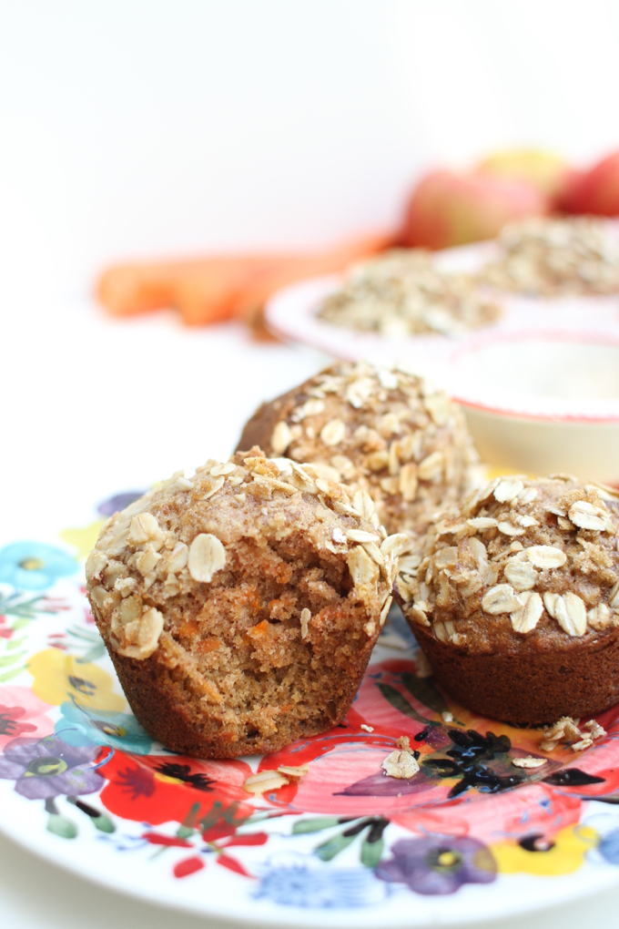 Apple Carrot Muffins with Streusel Topping