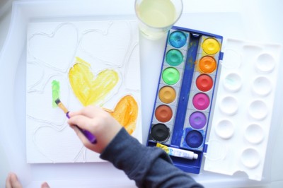 Watercolor Conversation Heart Art