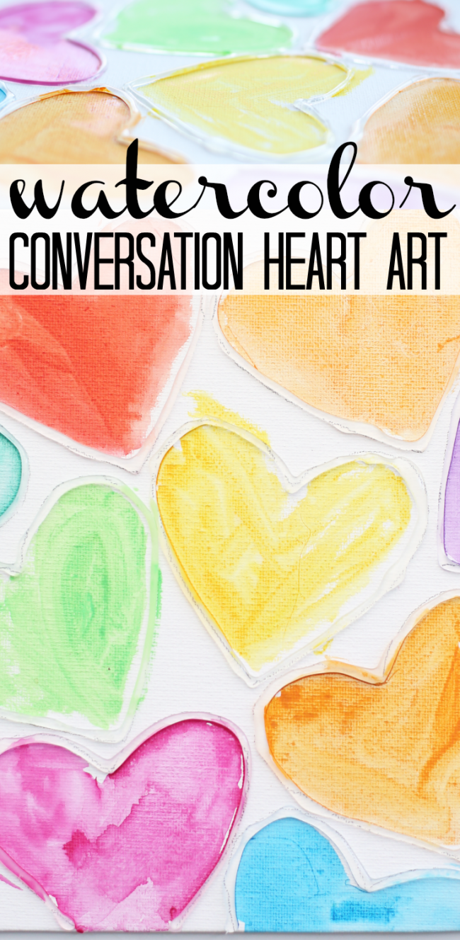 Watercolor Conversation Heart Art